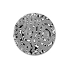 Psychedelic Zebra Black White Magnet 3  (round)