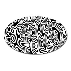 Psychedelic Zebra Black White Oval Magnet by Mariart