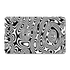 Psychedelic Zebra Black White Magnet (rectangular) by Mariart