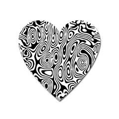 Psychedelic Zebra Black White Heart Magnet by Mariart