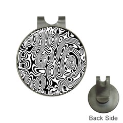 Psychedelic Zebra Black White Hat Clips With Golf Markers