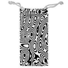 Psychedelic Zebra Black White Jewelry Bag