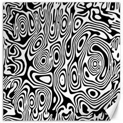 Psychedelic Zebra Black White Canvas 16  X 16   by Mariart