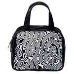 Psychedelic Zebra Black White Classic Handbags (One Side) Front