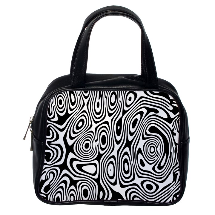 Psychedelic Zebra Black White Classic Handbags (One Side)