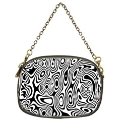 Psychedelic Zebra Black White Chain Purses (one Side) 