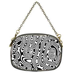 Psychedelic Zebra Black White Chain Purses (two Sides) 