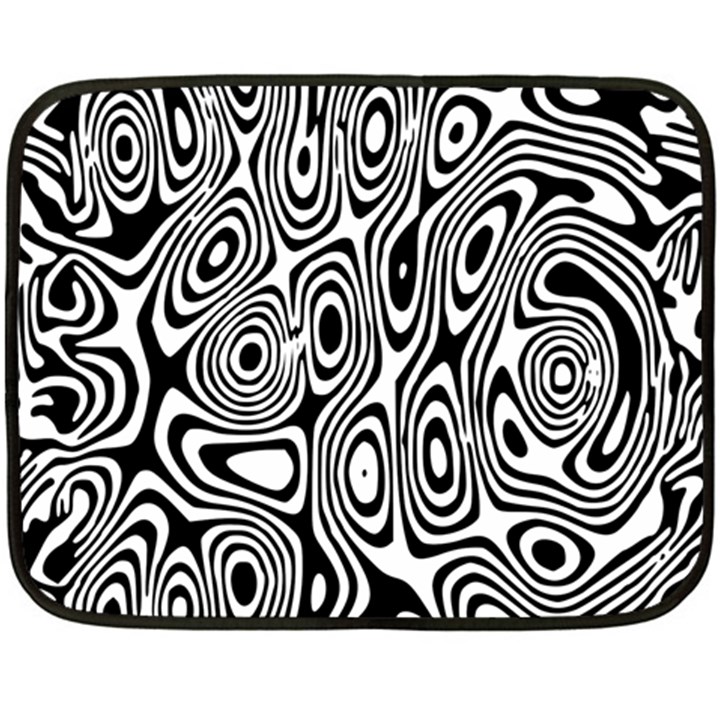 Psychedelic Zebra Black White Fleece Blanket (Mini)