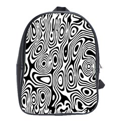 Psychedelic Zebra Black White School Bag (large) by Mariart