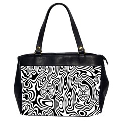 Psychedelic Zebra Black White Office Handbags (2 Sides) 