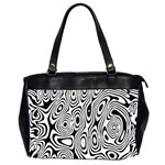 Psychedelic Zebra Black White Office Handbags (2 Sides)  Front