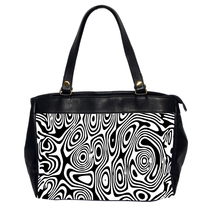 Psychedelic Zebra Black White Office Handbags (2 Sides) 