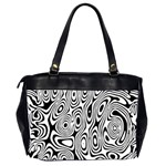 Psychedelic Zebra Black White Office Handbags (2 Sides)  Back