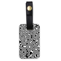 Psychedelic Zebra Black White Luggage Tags (one Side) 