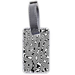 Psychedelic Zebra Black White Luggage Tags (two Sides)