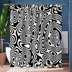 Psychedelic Zebra Black White Shower Curtain 60  X 72  (medium) 