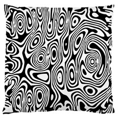 Psychedelic Zebra Black White Large Cushion Case (one Side)