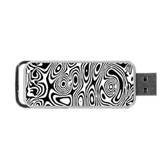 Psychedelic Zebra Black White Portable Usb Flash (two Sides)