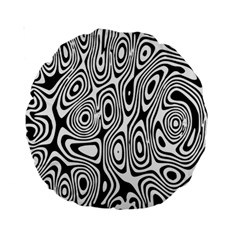 Psychedelic Zebra Black White Standard 15  Premium Round Cushions