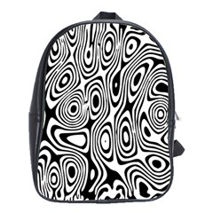 Psychedelic Zebra Black White School Bag (xl)