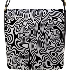 Psychedelic Zebra Black White Flap Messenger Bag (s)