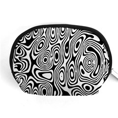 Psychedelic Zebra Black White Accessory Pouches (medium)  by Mariart