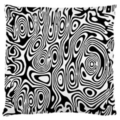 Psychedelic Zebra Black White Standard Flano Cushion Case (two Sides) by Mariart