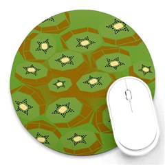 Relativity Pattern Moon Star Polka Dots Green Space Round Mousepads by Mariart