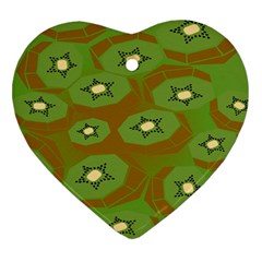 Relativity Pattern Moon Star Polka Dots Green Space Ornament (heart) by Mariart