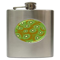 Relativity Pattern Moon Star Polka Dots Green Space Hip Flask (6 Oz) by Mariart