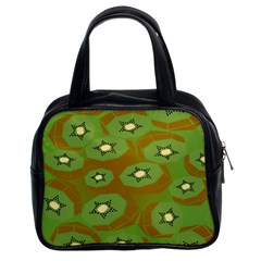 Relativity Pattern Moon Star Polka Dots Green Space Classic Handbags (2 Sides) by Mariart