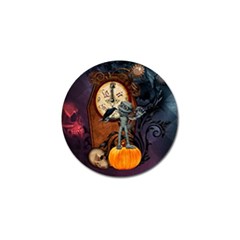 Funny Mummy With Skulls, Crow And Pumpkin Golf Ball Marker by FantasyWorld7