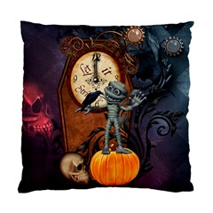 Funny Mummy With Skulls, Crow And Pumpkin Standard Cushion Case (one Side) by FantasyWorld7