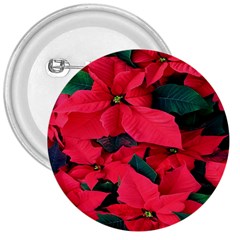 Red Poinsettia Flower 3  Buttons