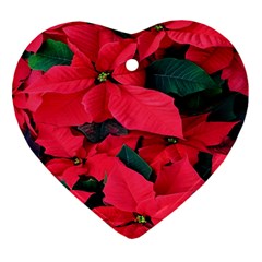 Red Poinsettia Flower Ornament (heart) by Mariart