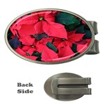 Red Poinsettia Flower Money Clips (Oval)  Front