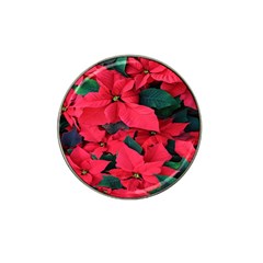 Red Poinsettia Flower Hat Clip Ball Marker