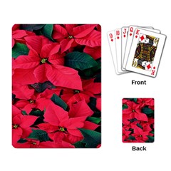 Red Poinsettia Flower Playing Card by Mariart