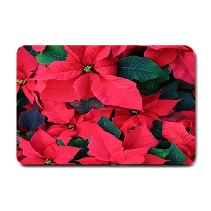 Red Poinsettia Flower Small Doormat 