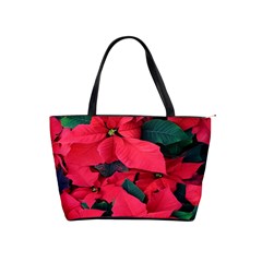 Red Poinsettia Flower Shoulder Handbags