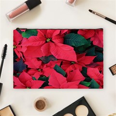 Red Poinsettia Flower Cosmetic Bag (large)  by Mariart