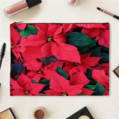 Red Poinsettia Flower Cosmetic Bag (xl)