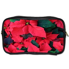 Red Poinsettia Flower Toiletries Bags