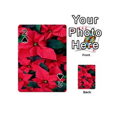 Red Poinsettia Flower Playing Cards 54 (mini)  by Mariart