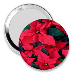 Red Poinsettia Flower 3  Handbag Mirrors by Mariart