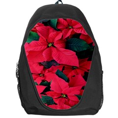 Red Poinsettia Flower Backpack Bag