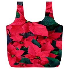 Red Poinsettia Flower Full Print Recycle Bags (l)  by Mariart