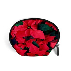 Red Poinsettia Flower Accessory Pouches (small) 