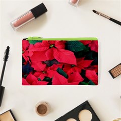 Red Poinsettia Flower Cosmetic Bag (xs)