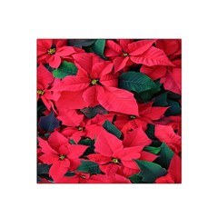 Red Poinsettia Flower Satin Bandana Scarf by Mariart